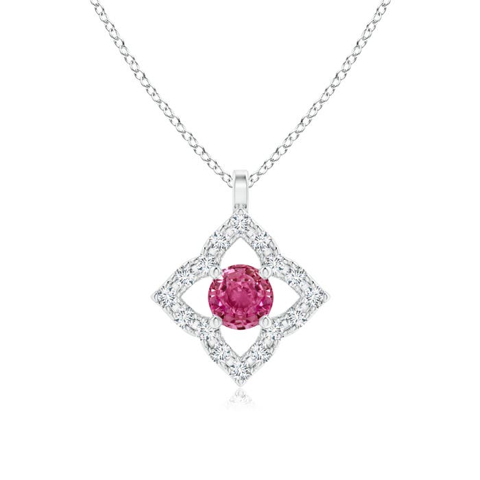 AAAA - Pink Sapphire / 0.22 CT / 14 KT White Gold