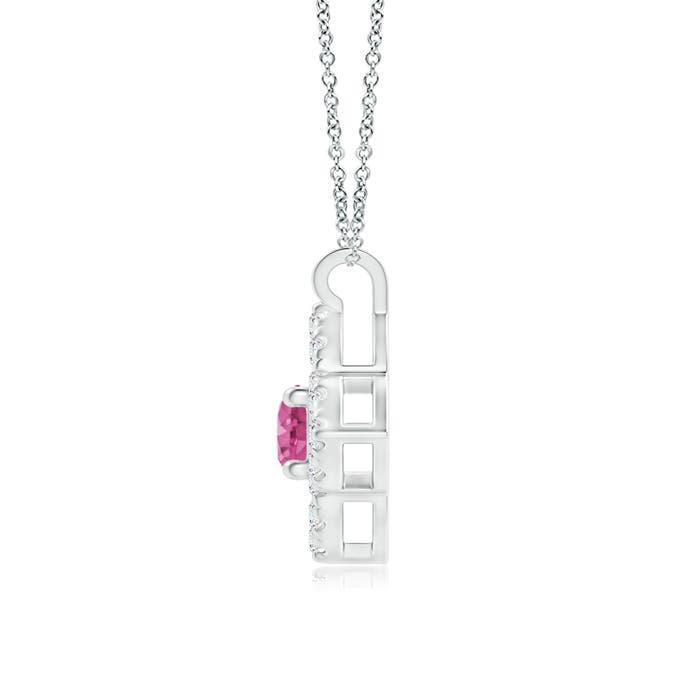 AAAA - Pink Sapphire / 0.22 CT / 14 KT White Gold