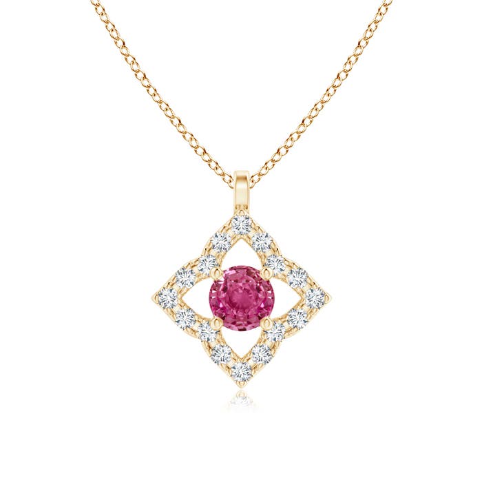 AAAA - Pink Sapphire / 0.22 CT / 14 KT Yellow Gold