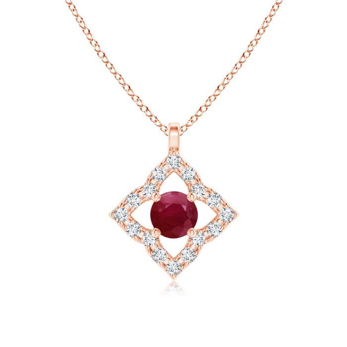 A - Ruby / 0.23 CT / 14 KT Rose Gold