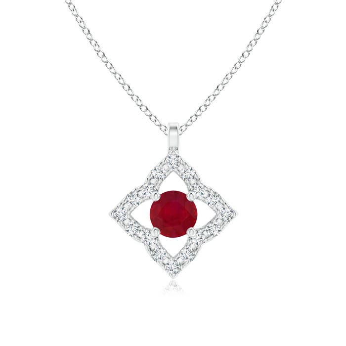 AA - Ruby / 0.23 CT / 14 KT White Gold