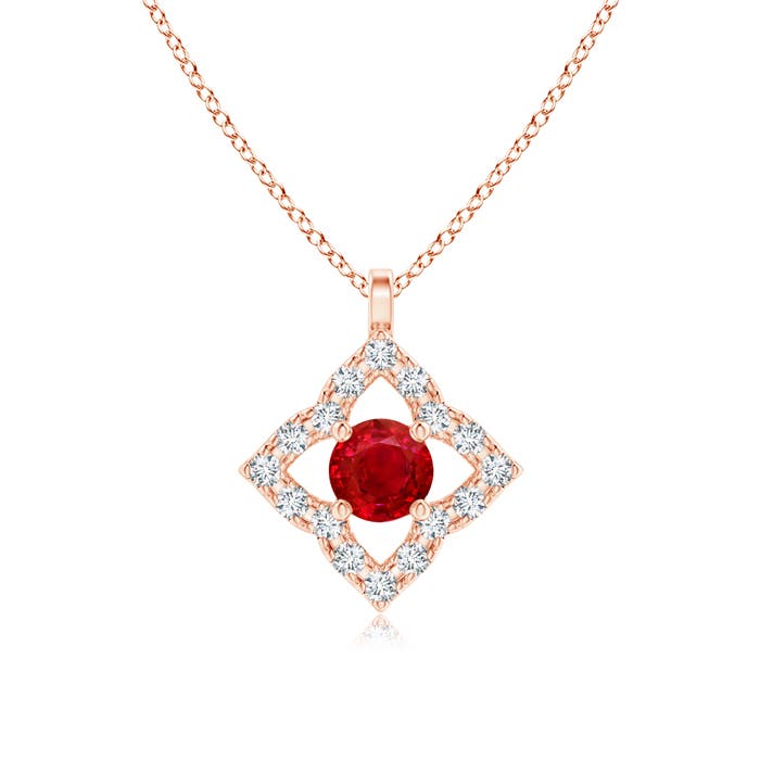 AAA - Ruby / 0.23 CT / 14 KT Rose Gold