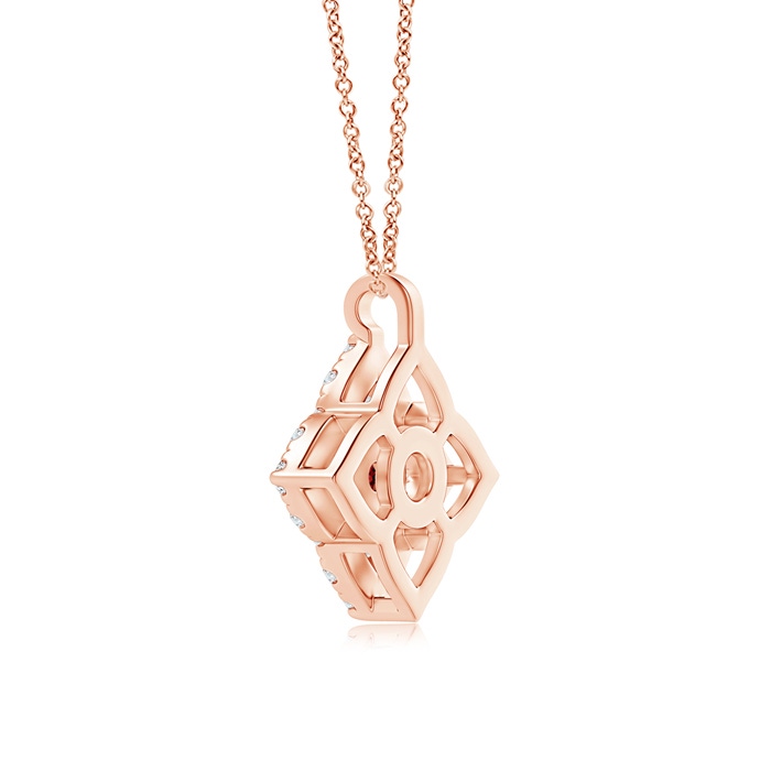 3mm AAAA Vintage Inspired Ruby Clover Pendant in Rose Gold product image