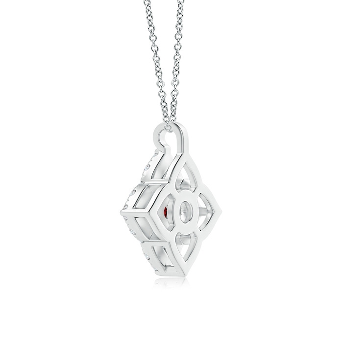 3mm AAAA Vintage Inspired Ruby Clover Pendant in White Gold Product Image