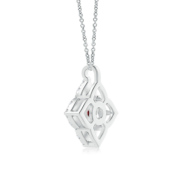 3mm AAAA Vintage Inspired Ruby Clover Pendant in White Gold product image