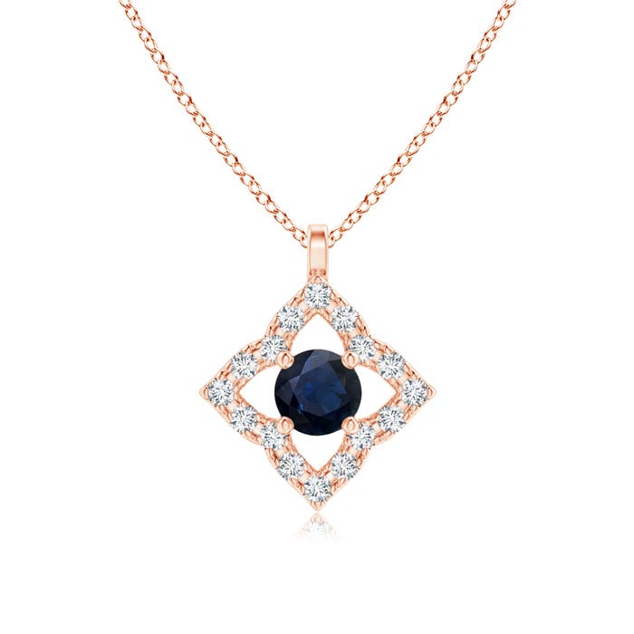 A - Blue Sapphire / 0.22 CT / 14 KT Rose Gold