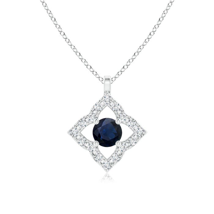 A - Blue Sapphire / 0.22 CT / 14 KT White Gold