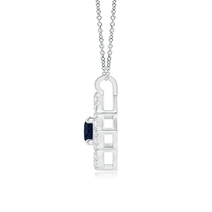 A - Blue Sapphire / 0.22 CT / 14 KT White Gold