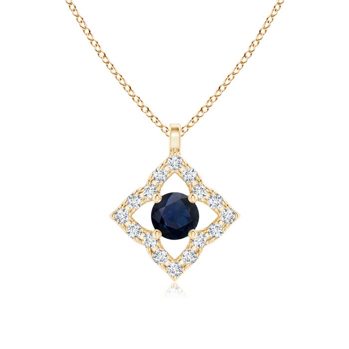 A - Blue Sapphire / 0.22 CT / 14 KT Yellow Gold