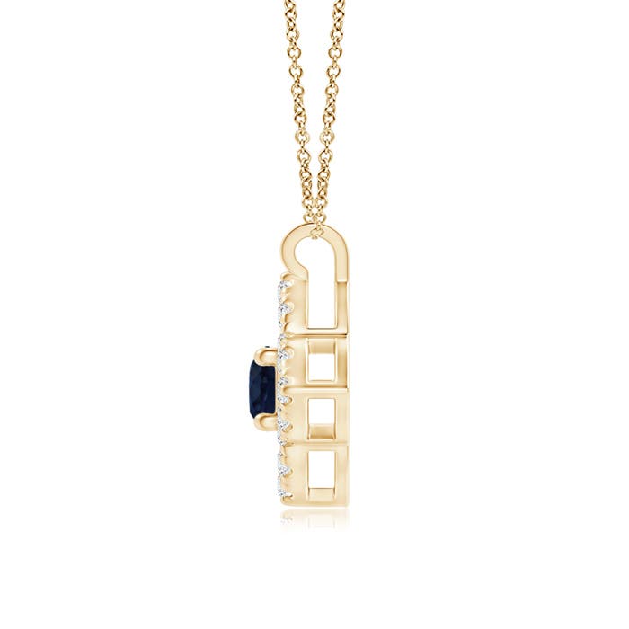 A - Blue Sapphire / 0.22 CT / 14 KT Yellow Gold