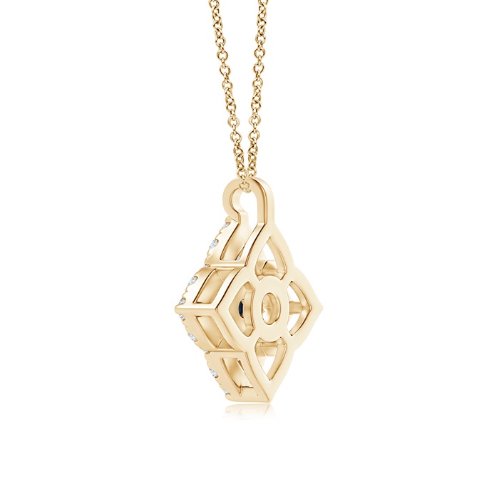 3mm A Vintage Inspired Blue Sapphire Clover Pendant in Yellow Gold product image