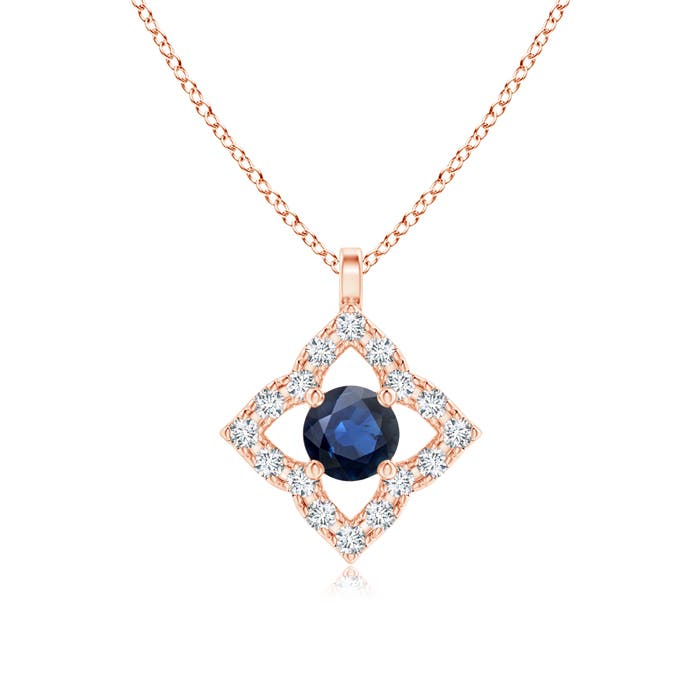 AA - Blue Sapphire / 0.22 CT / 14 KT Rose Gold