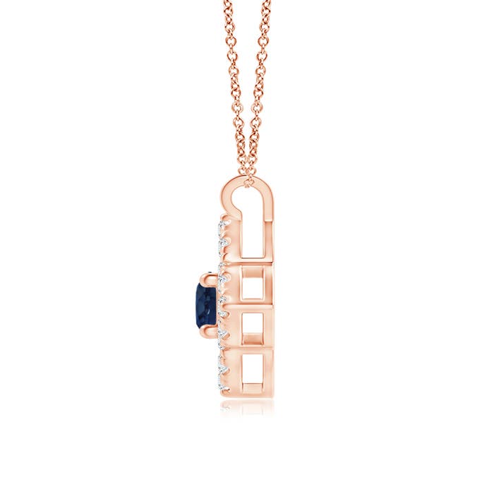 AA - Blue Sapphire / 0.22 CT / 14 KT Rose Gold