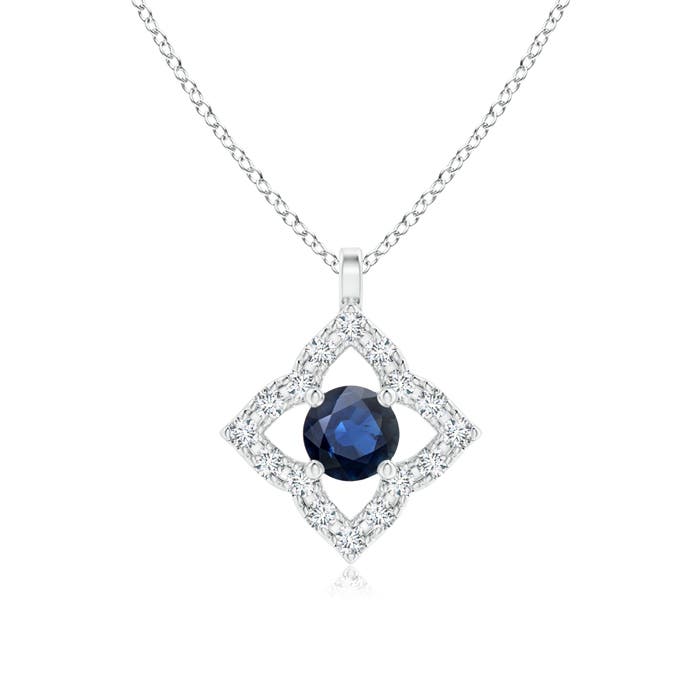 AA - Blue Sapphire / 0.22 CT / 14 KT White Gold