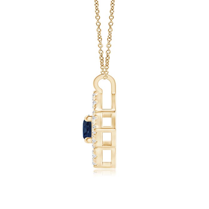 AA - Blue Sapphire / 0.22 CT / 14 KT Yellow Gold