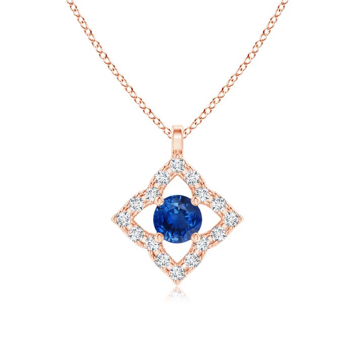 AAA - Blue Sapphire / 0.22 CT / 14 KT Rose Gold