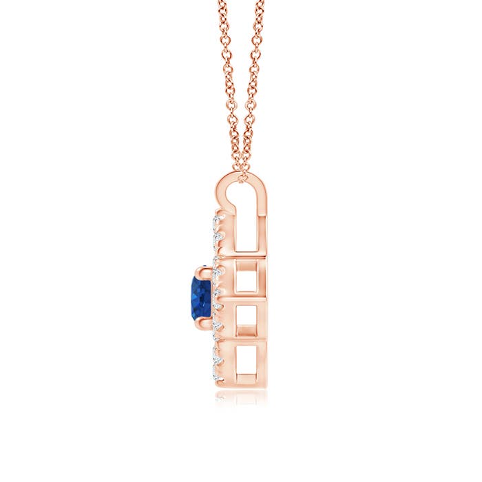 AAA - Blue Sapphire / 0.22 CT / 14 KT Rose Gold