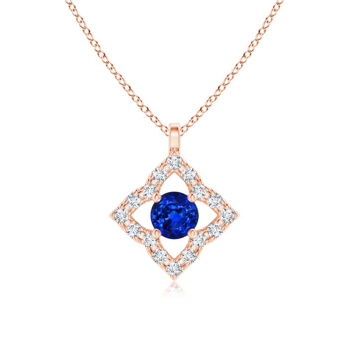 AAAA - Blue Sapphire / 0.22 CT / 14 KT Rose Gold