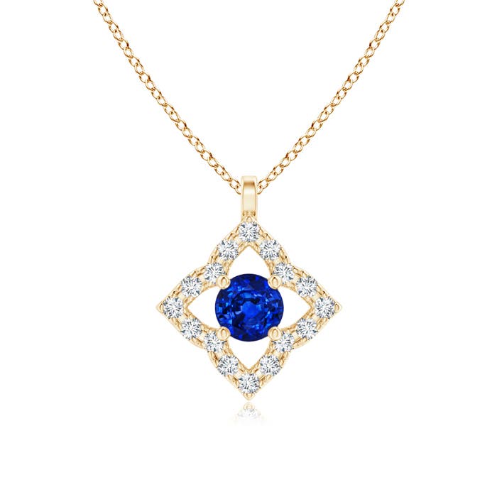 AAAA - Blue Sapphire / 0.22 CT / 14 KT Yellow Gold