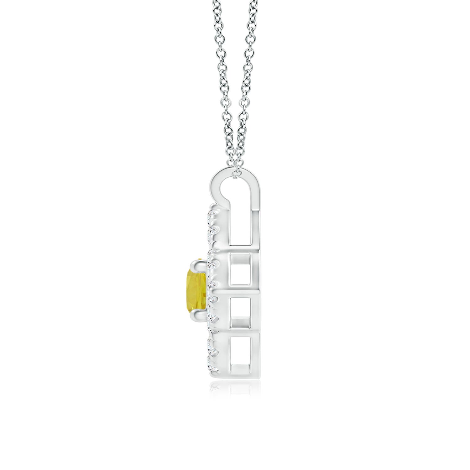 A - Yellow Sapphire / 0.2 CT / 14 KT White Gold