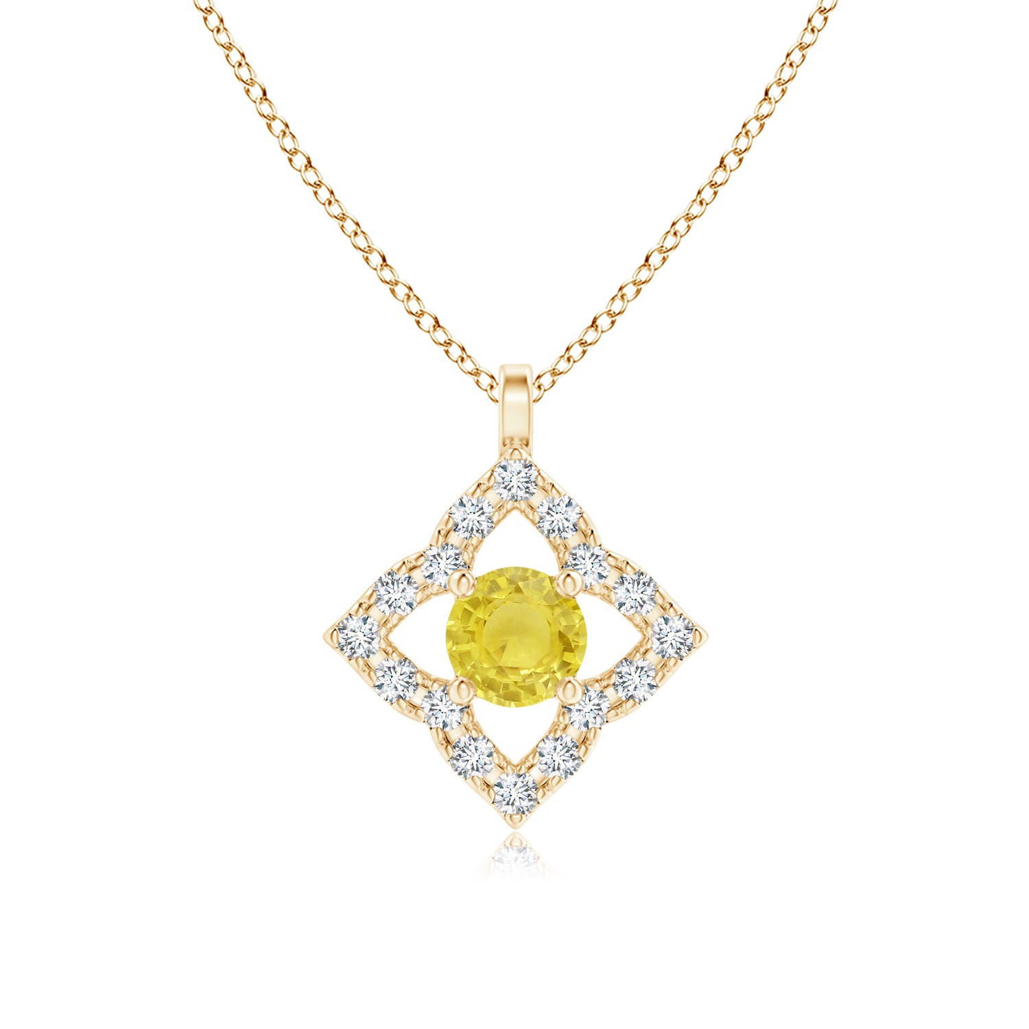 A - Yellow Sapphire / 0.2 CT / 14 KT Yellow Gold