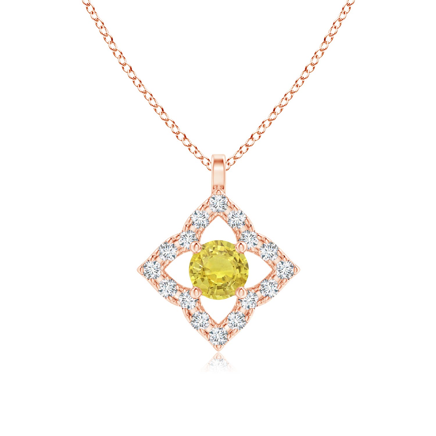 AA - Yellow Sapphire / 0.2 CT / 14 KT Rose Gold