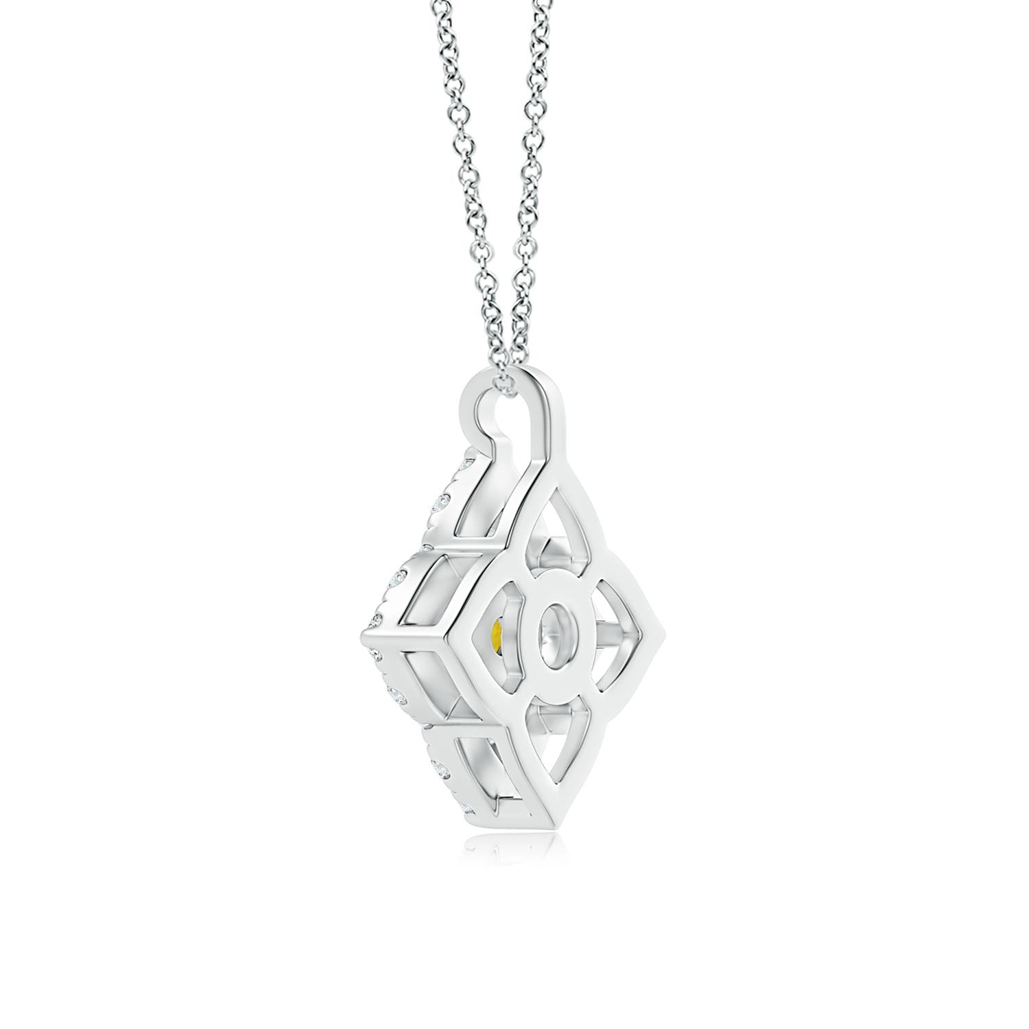 AAAA - Yellow Sapphire / 0.2 CT / 14 KT White Gold