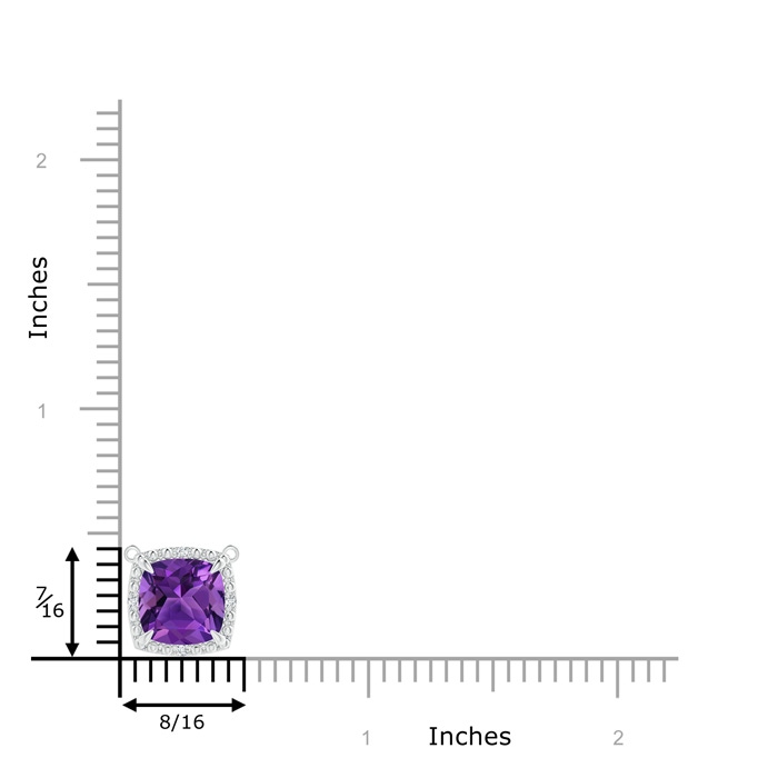 8mm AAAA Claw-Set Cushion Amethyst Beaded Halo Necklace in S999 Silver product image