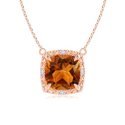 Halo Rose Gold Citrine Necklaces and Pendants