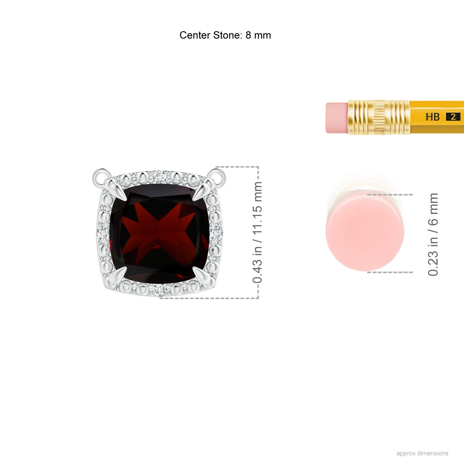 A - Garnet / 2.53 CT / 14 KT White Gold