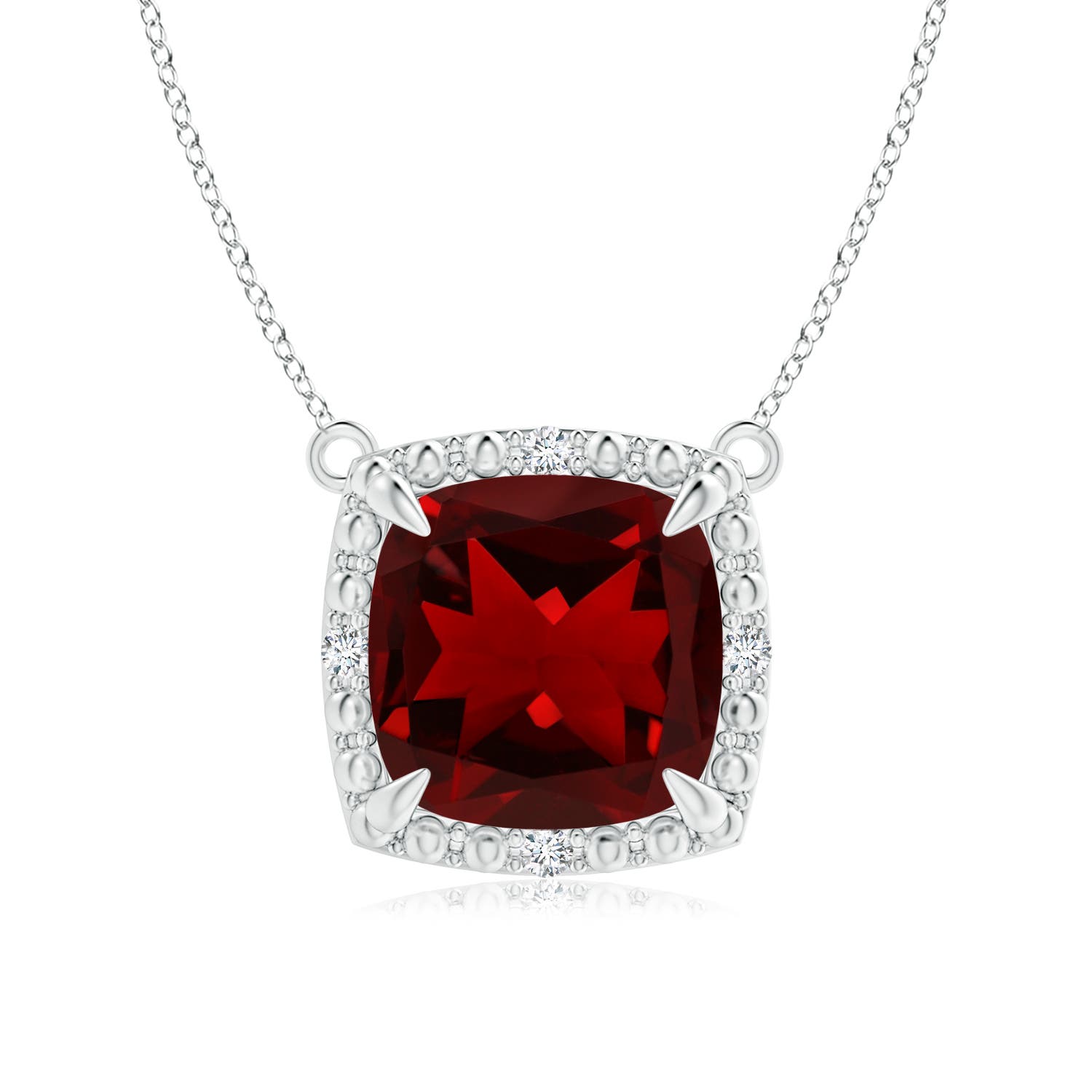 AAAA - Garnet / 2.53 CT / 14 KT White Gold