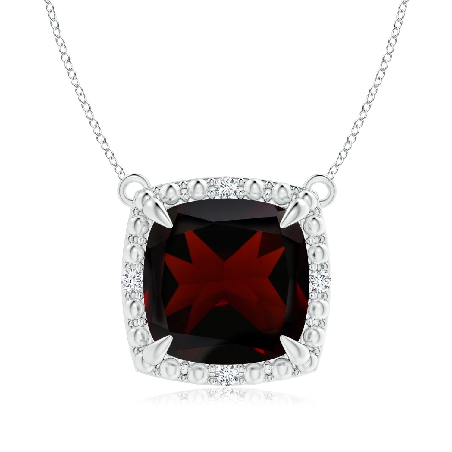 A - Garnet / 3.64 CT / 14 KT White Gold