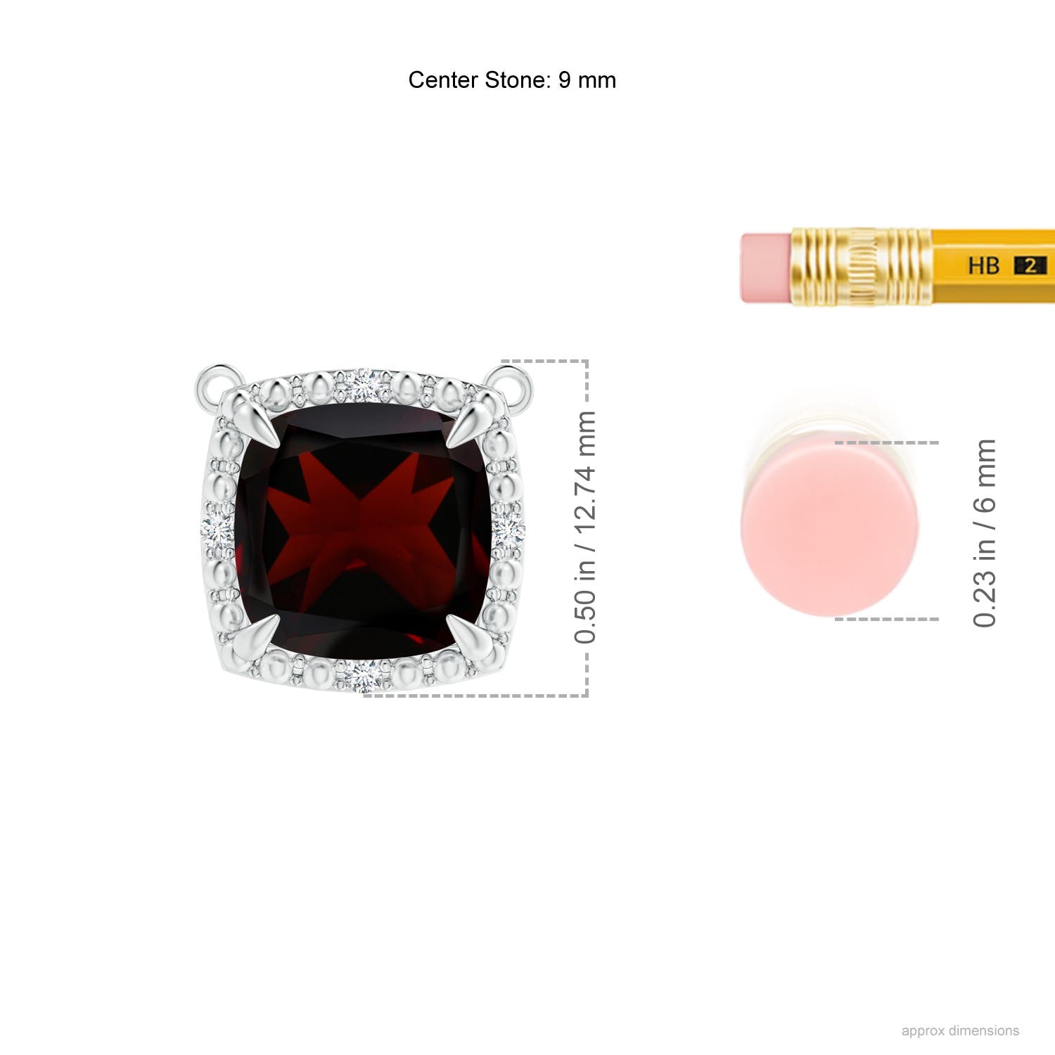 A - Garnet / 3.64 CT / 14 KT White Gold