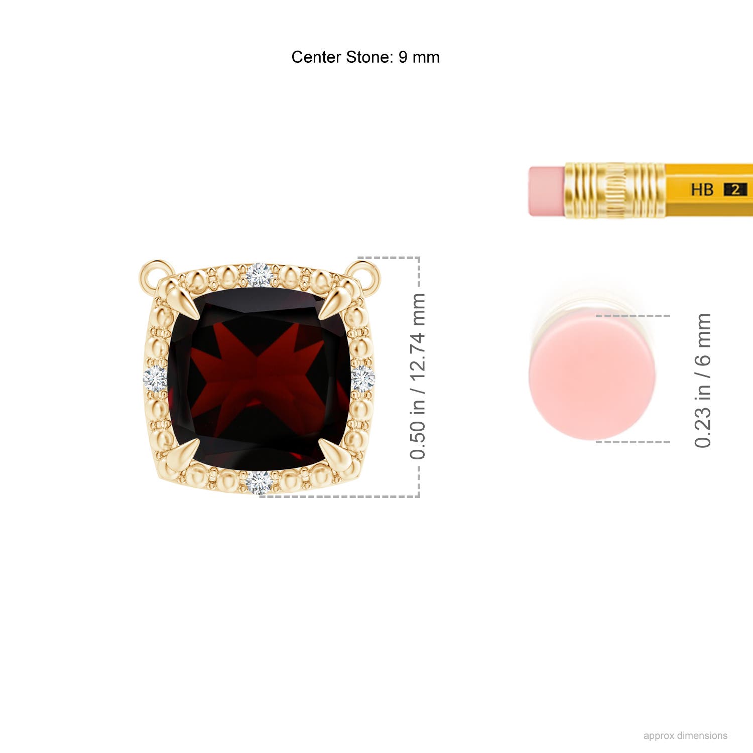 A - Garnet / 3.64 CT / 14 KT Yellow Gold