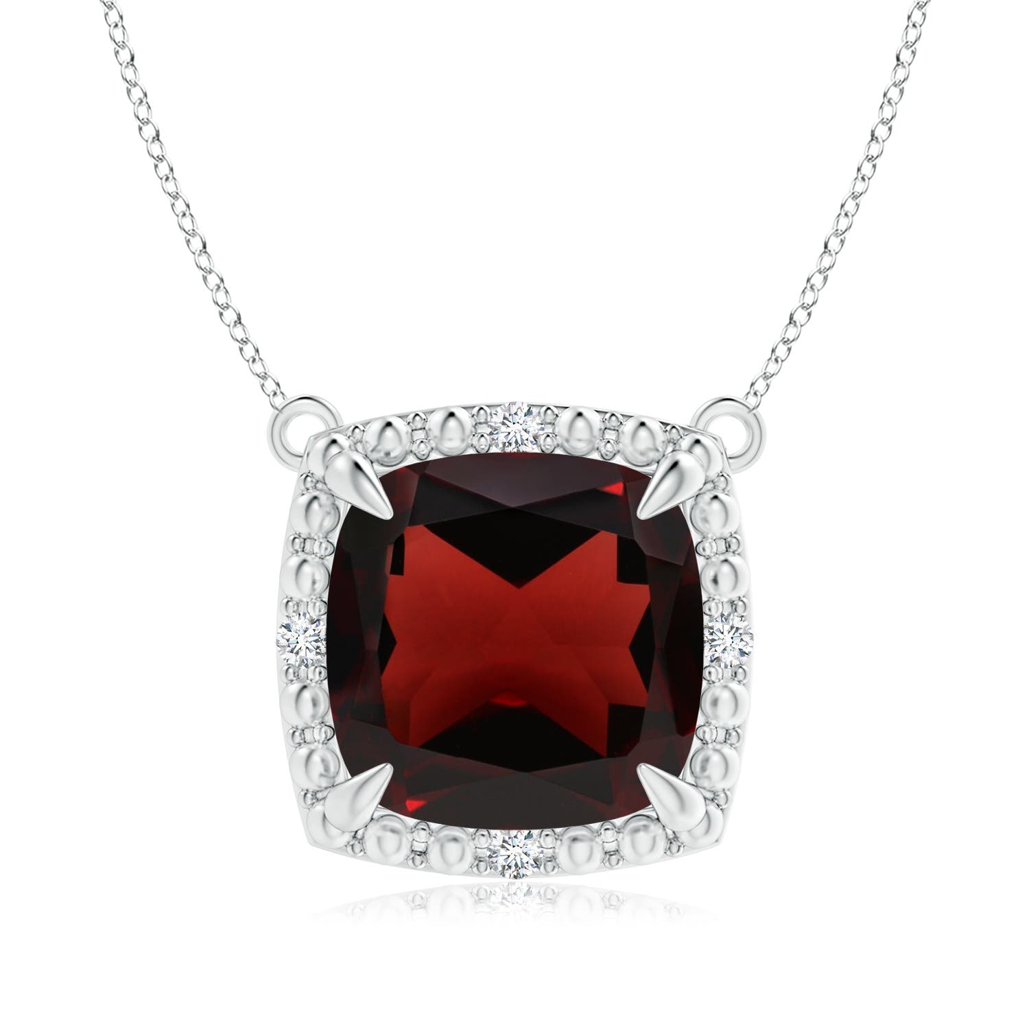 AA - Garnet / 3.64 CT / 14 KT White Gold