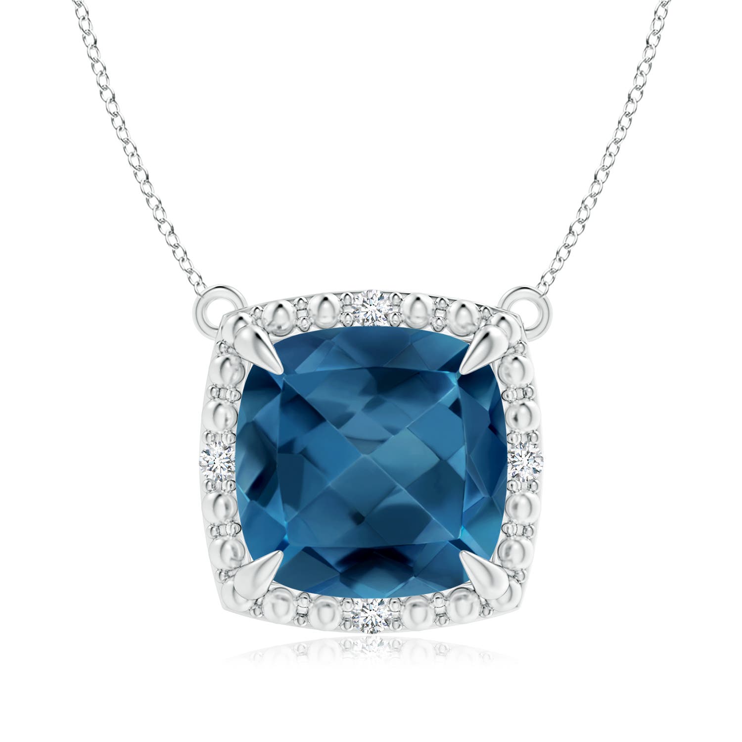 AA - London Blue Topaz / 3.34 CT / 14 KT White Gold