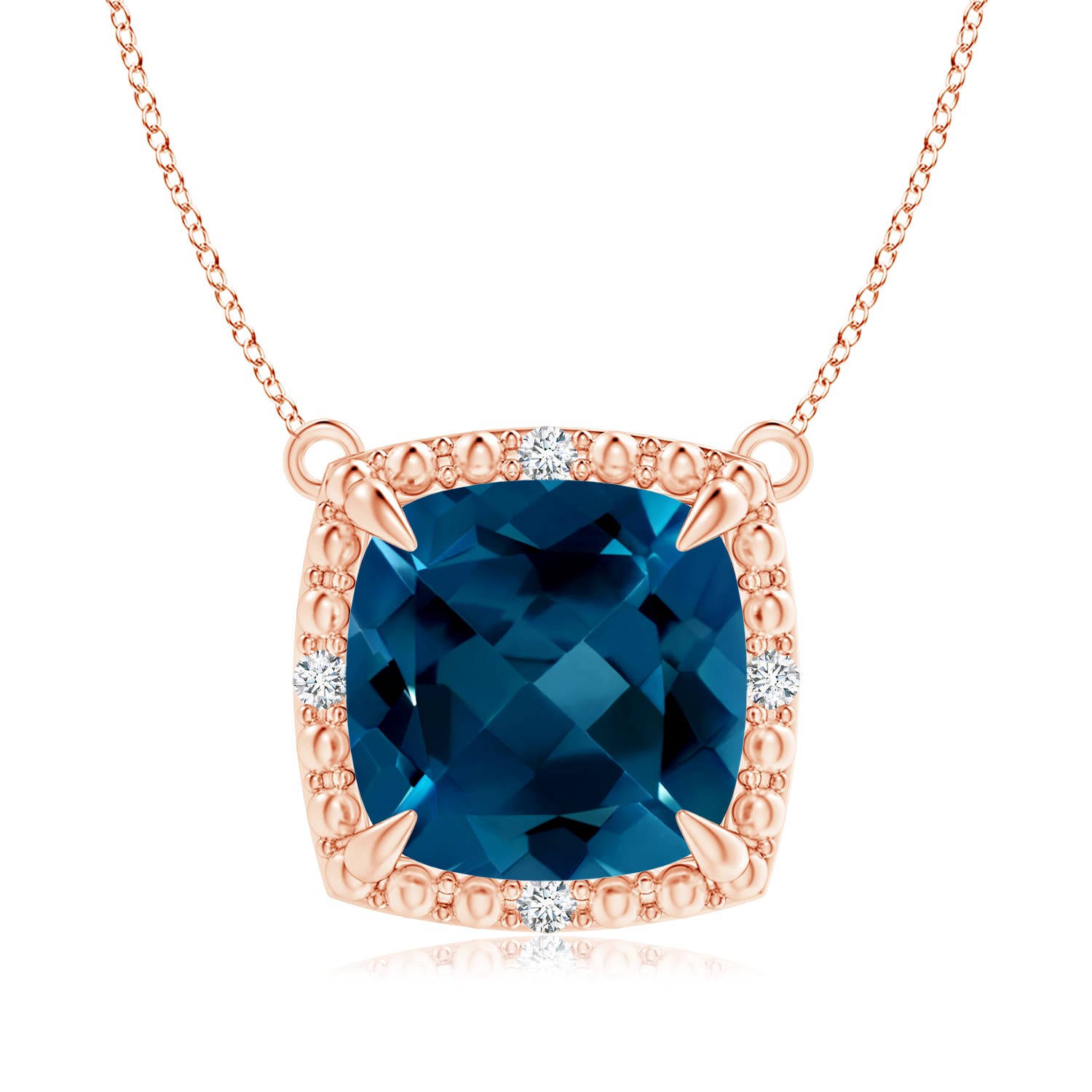 AAAA - London Blue Topaz / 3.34 CT / 14 KT Rose Gold