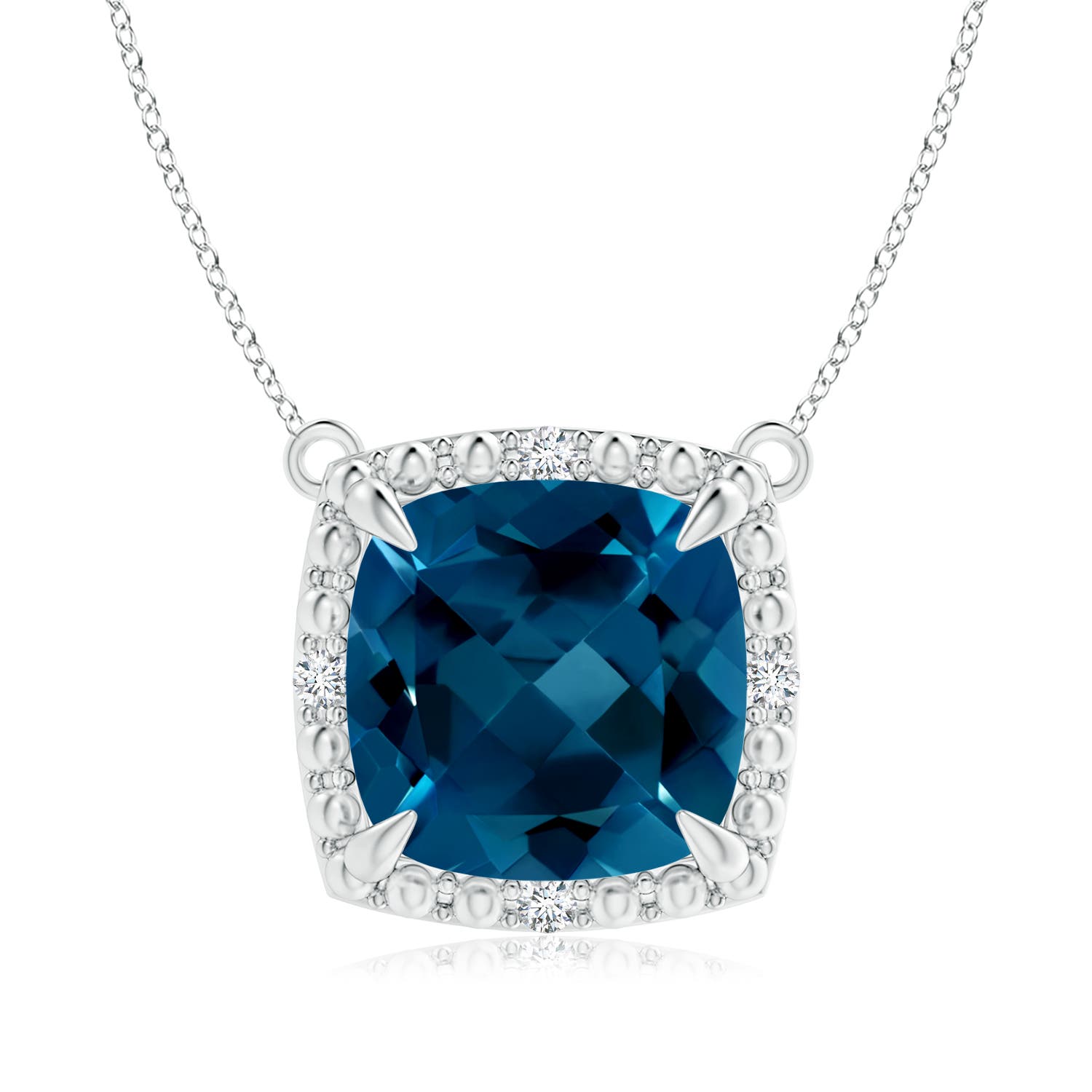 AAAA - London Blue Topaz / 3.34 CT / 14 KT White Gold