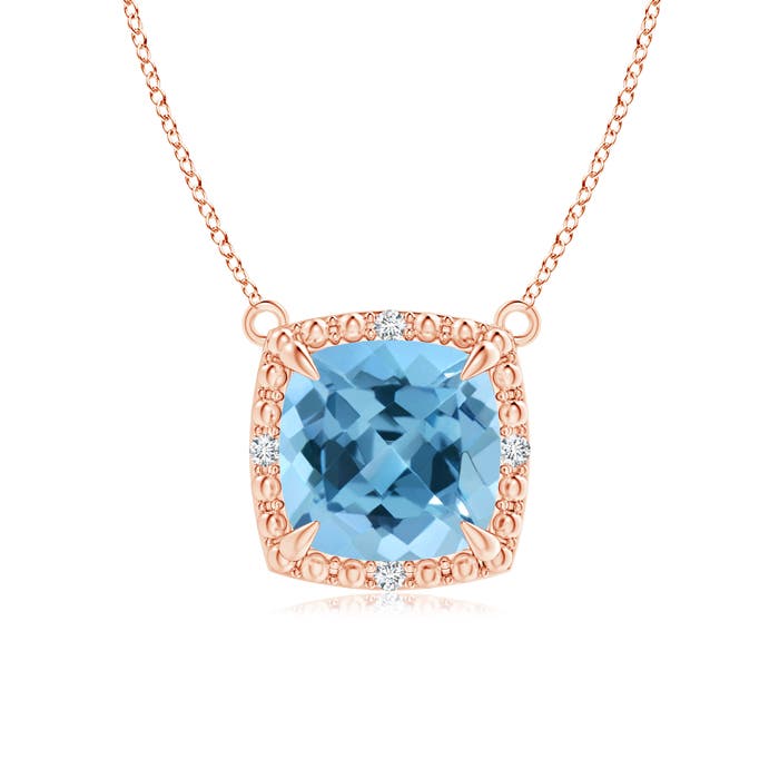 A - Swiss Blue Topaz / 1.87 CT / 14 KT Rose Gold