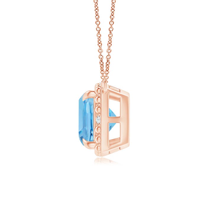 A - Swiss Blue Topaz / 1.87 CT / 14 KT Rose Gold