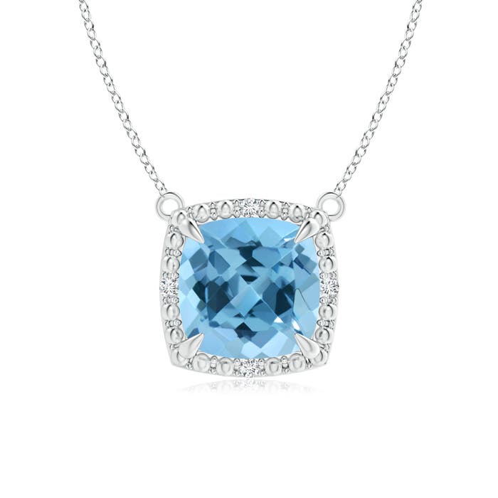 A - Swiss Blue Topaz / 1.87 CT / 14 KT White Gold