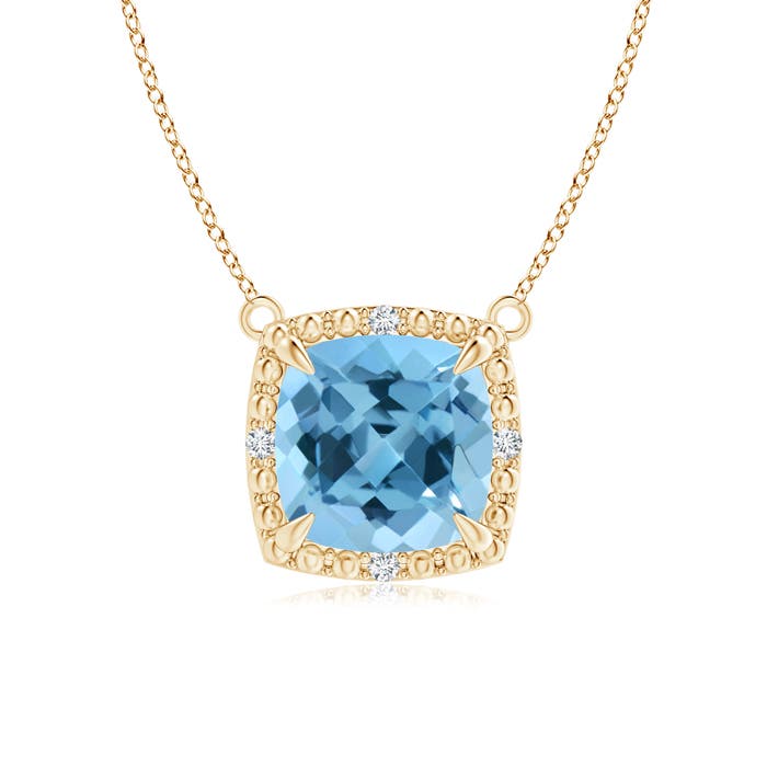 A - Swiss Blue Topaz / 1.87 CT / 14 KT Yellow Gold