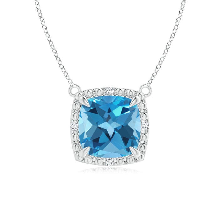 AA - Swiss Blue Topaz / 1.87 CT / 14 KT White Gold