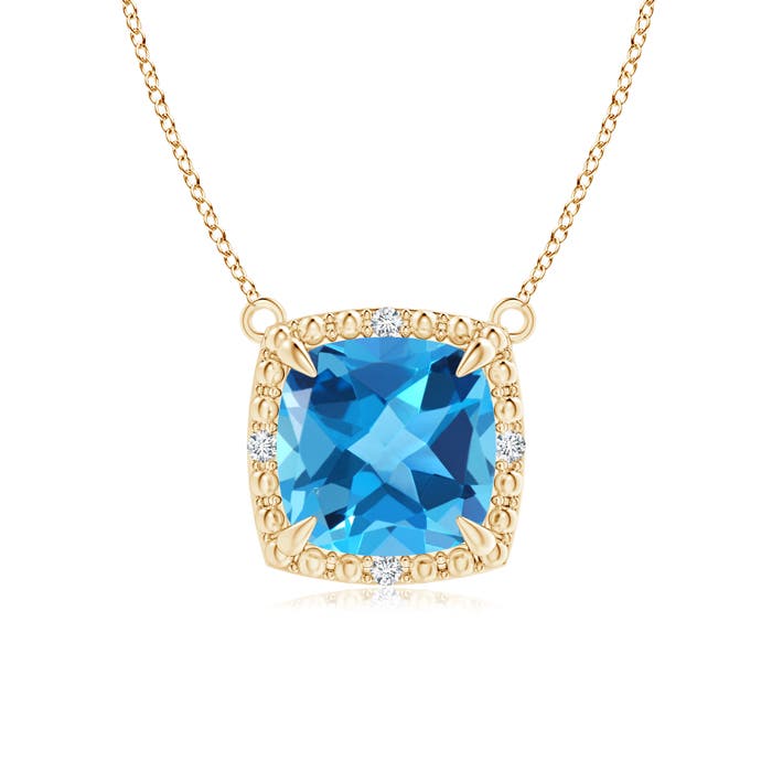 AAA - Swiss Blue Topaz / 1.87 CT / 14 KT Yellow Gold