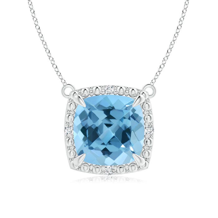 A - Swiss Blue Topaz / 2.53 CT / 14 KT White Gold