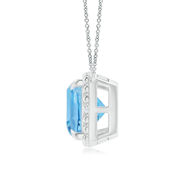 A - Swiss Blue Topaz / 2.53 CT / 14 KT White Gold