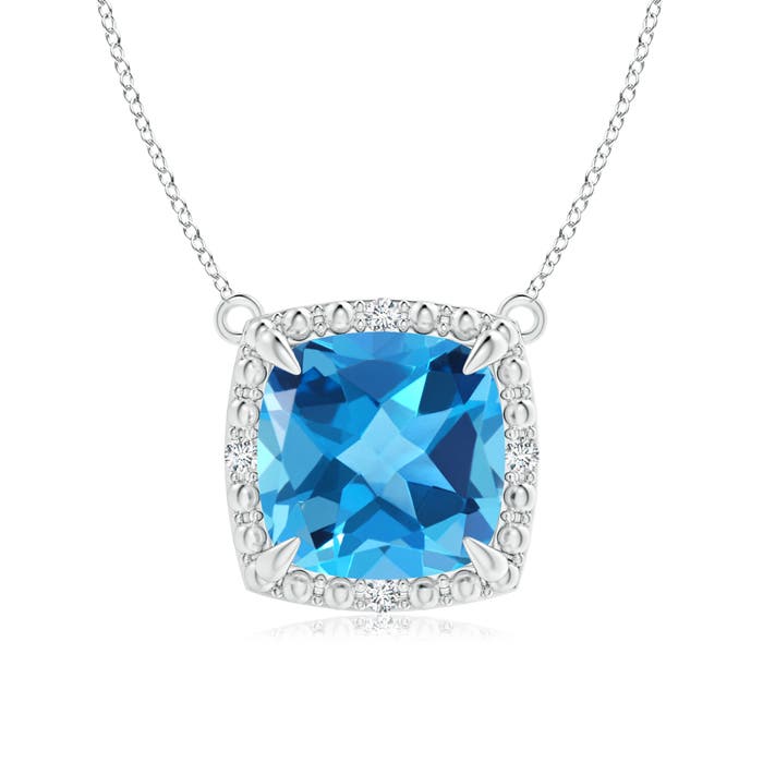 AAA - Swiss Blue Topaz / 2.53 CT / 14 KT White Gold