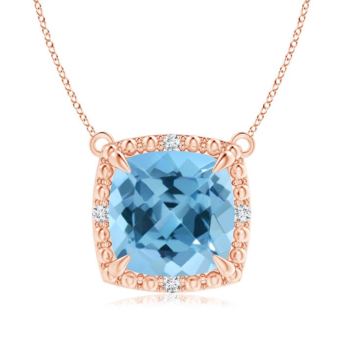 A - Swiss Blue Topaz / 3.34 CT / 14 KT Rose Gold