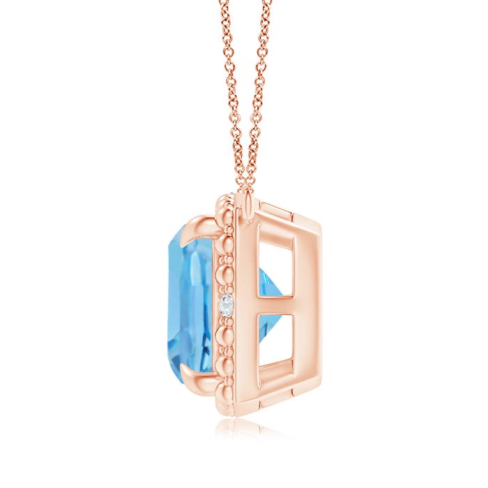 A - Swiss Blue Topaz / 3.34 CT / 14 KT Rose Gold