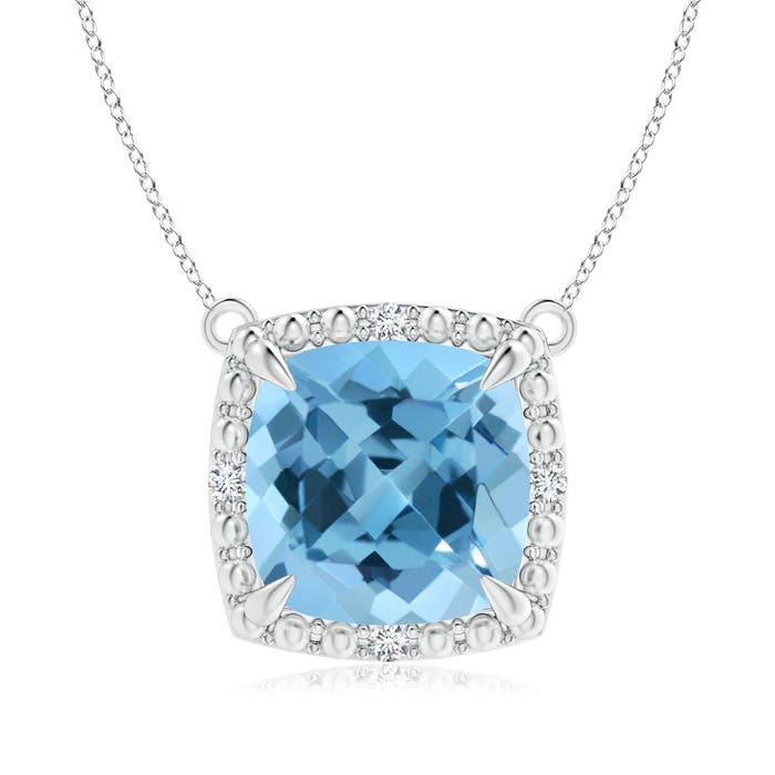 A - Swiss Blue Topaz / 3.34 CT / 14 KT White Gold